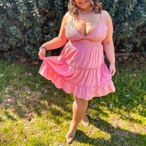 Crocheted top midi dress!